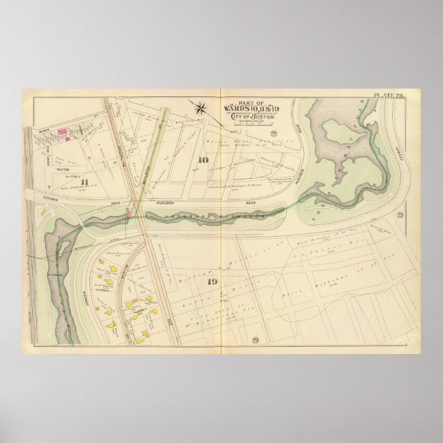 Pôster Mapa de Boston 2 (Frente)