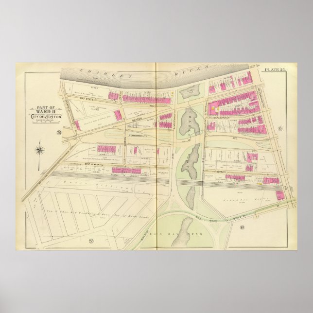 Pôster Mapa de Boston 29 (Frente)