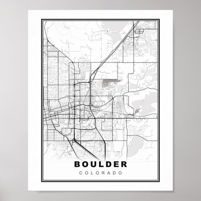 Poster Mapa de Boulder (Frente)