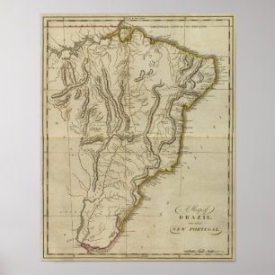 Pôster Mapa de Brasil