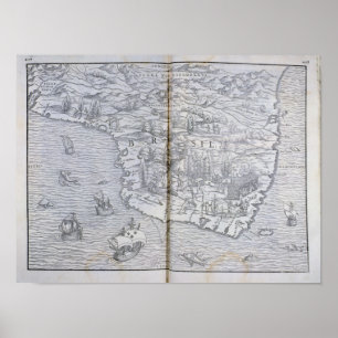 Pôster Mapa de Brasil do nordeste