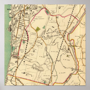 Poster Mapa de Briarcliff Manor, Nova York, 1908