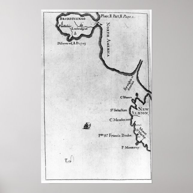 Pôster Mapa de Brobdingnag (Frente)