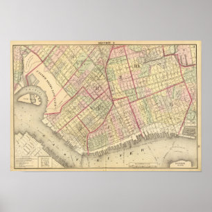 Pôster Mapa de Brooklyn do segundo 2