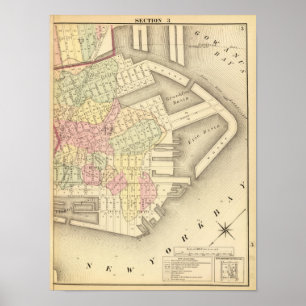 Pôster Mapa de Brooklyn do segundo 3