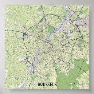 Poster Mapa de Bruxelas