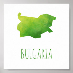 Pôster Mapa de Bulgária