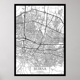 Poster Mapa de Bursa Turquia