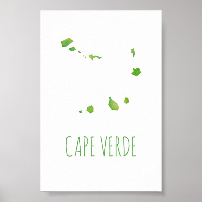 Poster Mapa de Cabo Verde (Frente)
