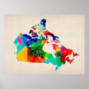 Pôster Mapa de Canadá