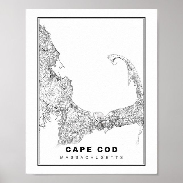 Poster Mapa de Cape Cod (Frente)