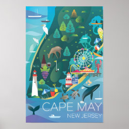 Poster Mapa de Cape May Impresso