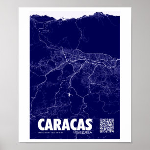 Poster Mapa de Caracas - Mapa da Cidade do Viagem na Vene