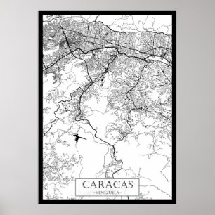 Poster Mapa de Caracas Venezuela