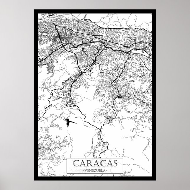 Poster Mapa de Caracas Venezuela (Frente)