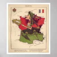 Mapa de Caricatura França 1868