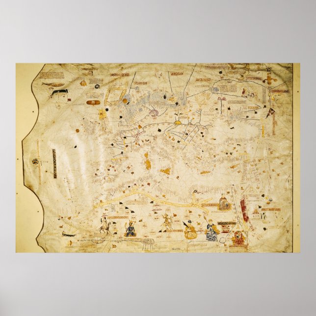 Pôster Mapa de Carlos V, Mapa da Mecia (Frente)