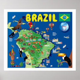 Poster Mapa de Cartoons do Brasil