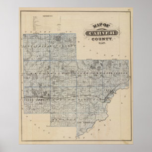 Pôster Mapa de Carver County, Minnesota