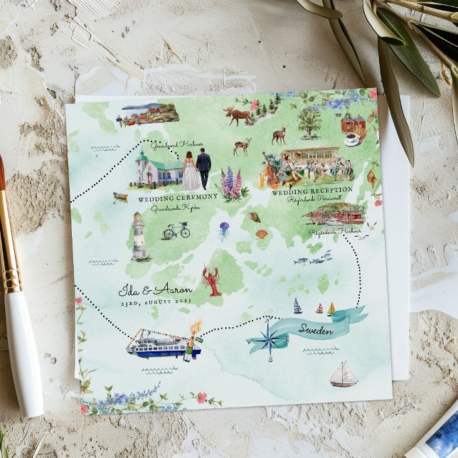 Poster Mapa de Casamento de Grundsund na Suécia (Criador carregado)