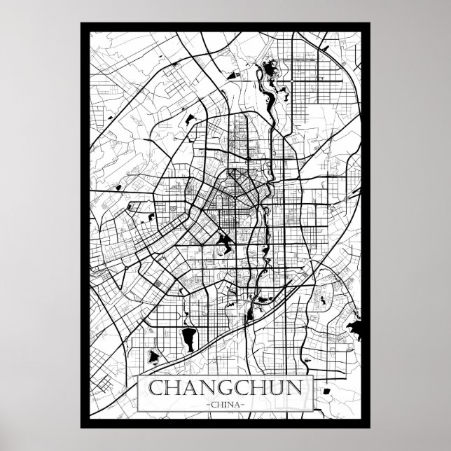 Poster Mapa de Changchun China (Frente)