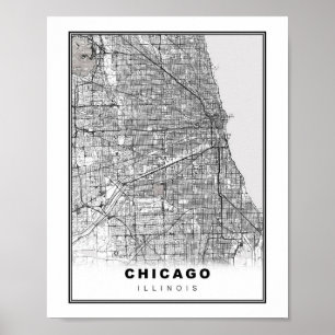 Poster Mapa de Chicago