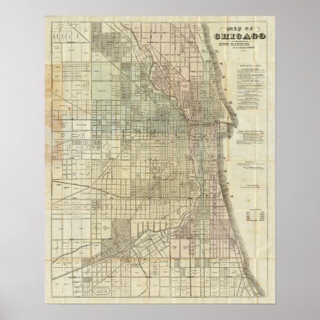Poster Mapa De Chicago (Frente)