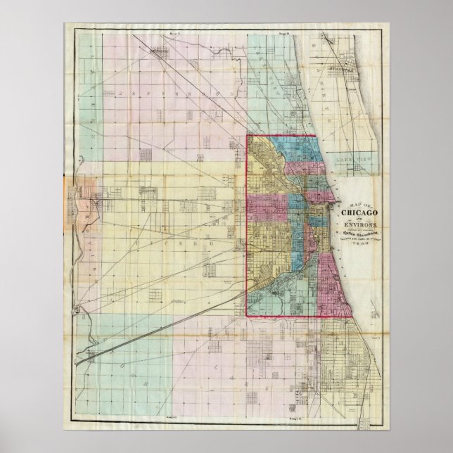Poster Mapa de Chicago (Frente)