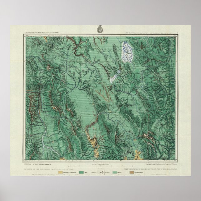 Poster Mapa de Classificação de Terra de Idaho (Frente)