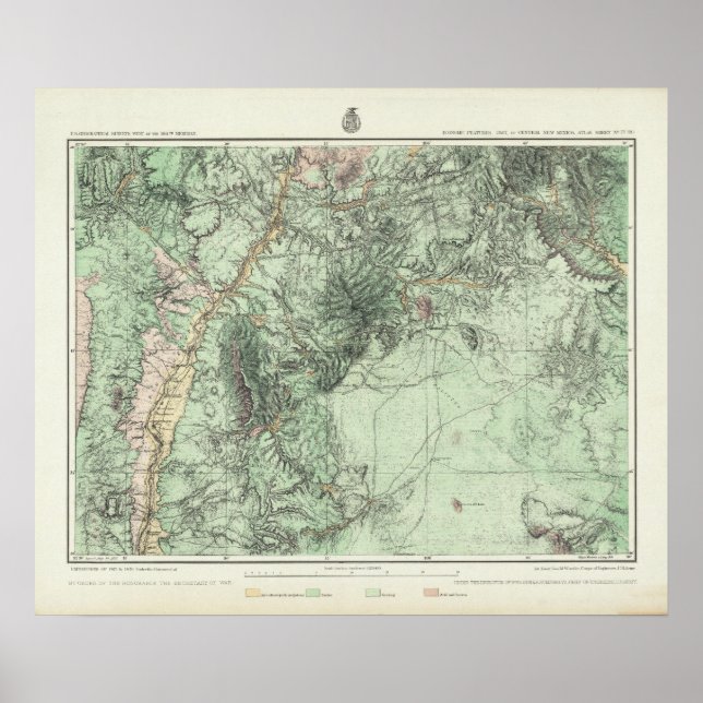 Poster Mapa de Classificação de Terra do Novo México Cent (Frente)