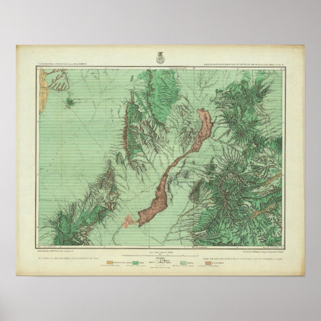 Poster Mapa de Classificação de Terra do Sudoeste do Novo (Frente)