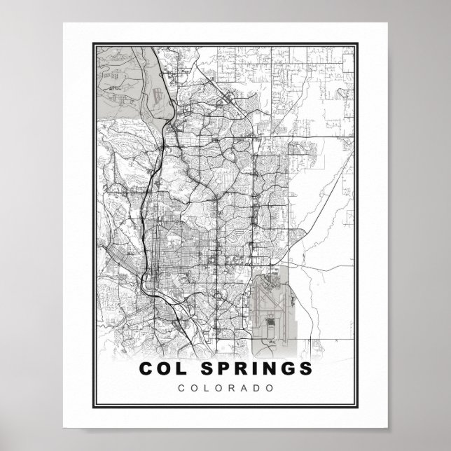 Poster Mapa de Colorado Springs (Frente)