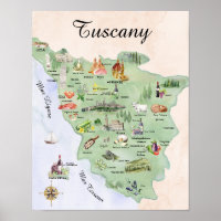 Mapa de Comida e de Marco da Toscânia