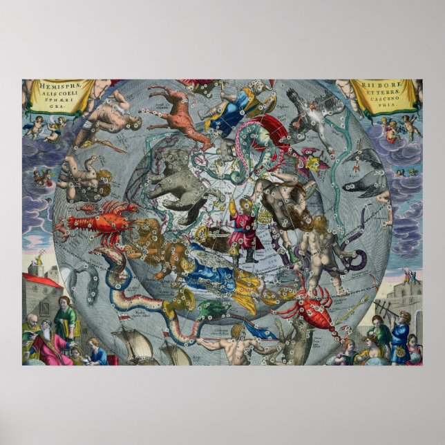 Poster Mapa de Constelações do Norte (Frente)