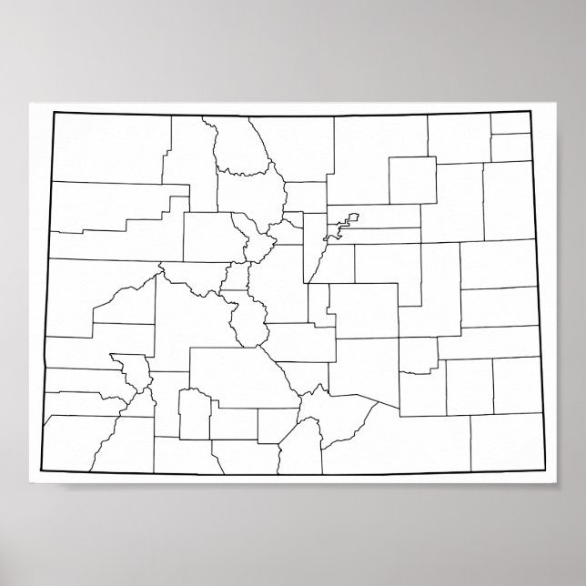Poster Mapa de Contornos de Vazios do Colorado County (Frente)