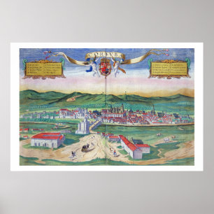 Poster Mapa de Córdova, de "Civitates Orbis Terrarum"