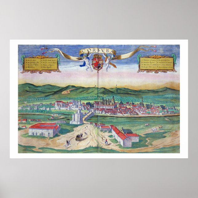 Poster Mapa de Córdova, de Civitates Orbis Terrarum, por (Frente)