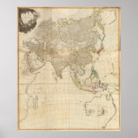 Mapa de cores para a mão da Ásia composta
