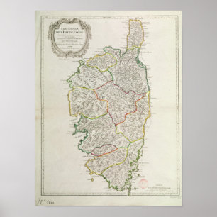 Poster Mapa de Córsega