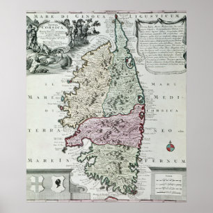 Pôster Mapa de Córsega