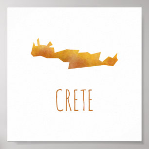 Pôster Mapa de Crete