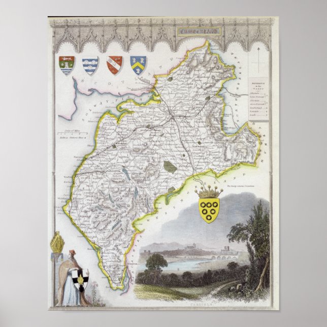 Poster Mapa de Cumberland, do inglês de Moule (Frente)