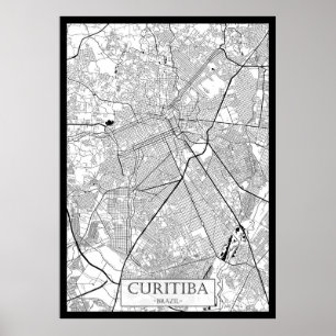 Poster Mapa de Curitiba Brasil