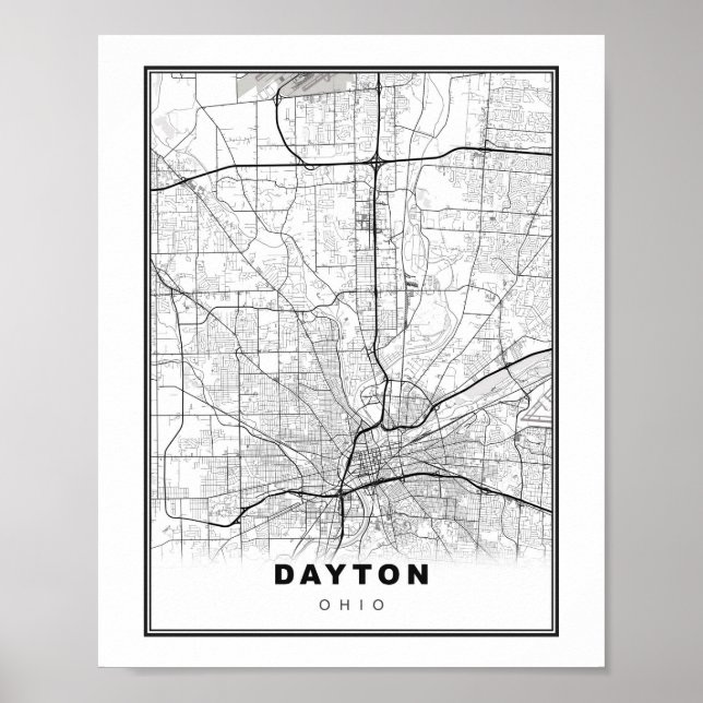 Poster Mapa de Dayton (Frente)