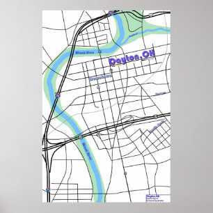 Poster Mapa de Dayton OH