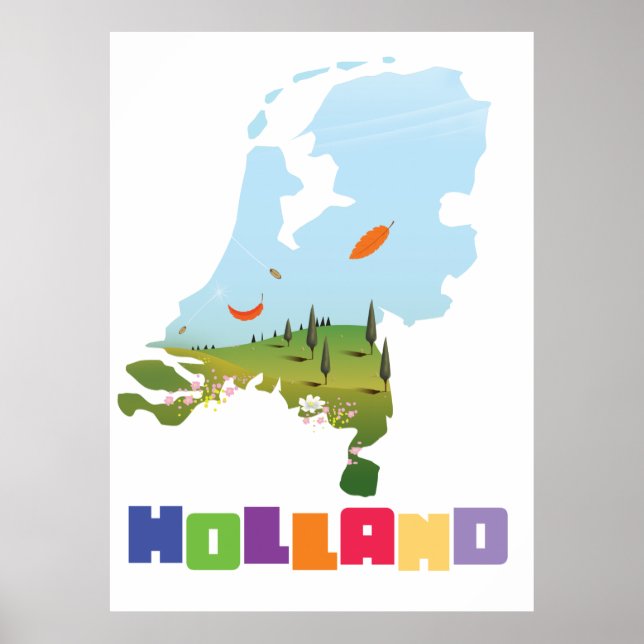 Poster mapa de desenhos holandeses (Frente)