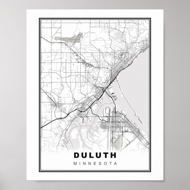 Poster Mapa de Duluth (Frente)