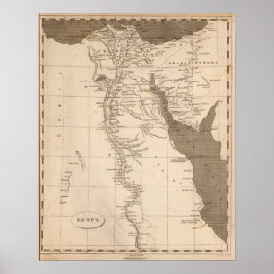 Poster Mapa de Egipto por Arrowsmith