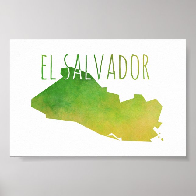 Pôster Mapa de El Salvador (Frente)