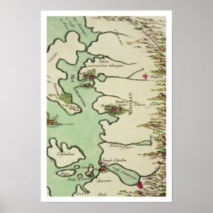 Poster Mapa de Epirus para "Andromache" por Jean Racine,